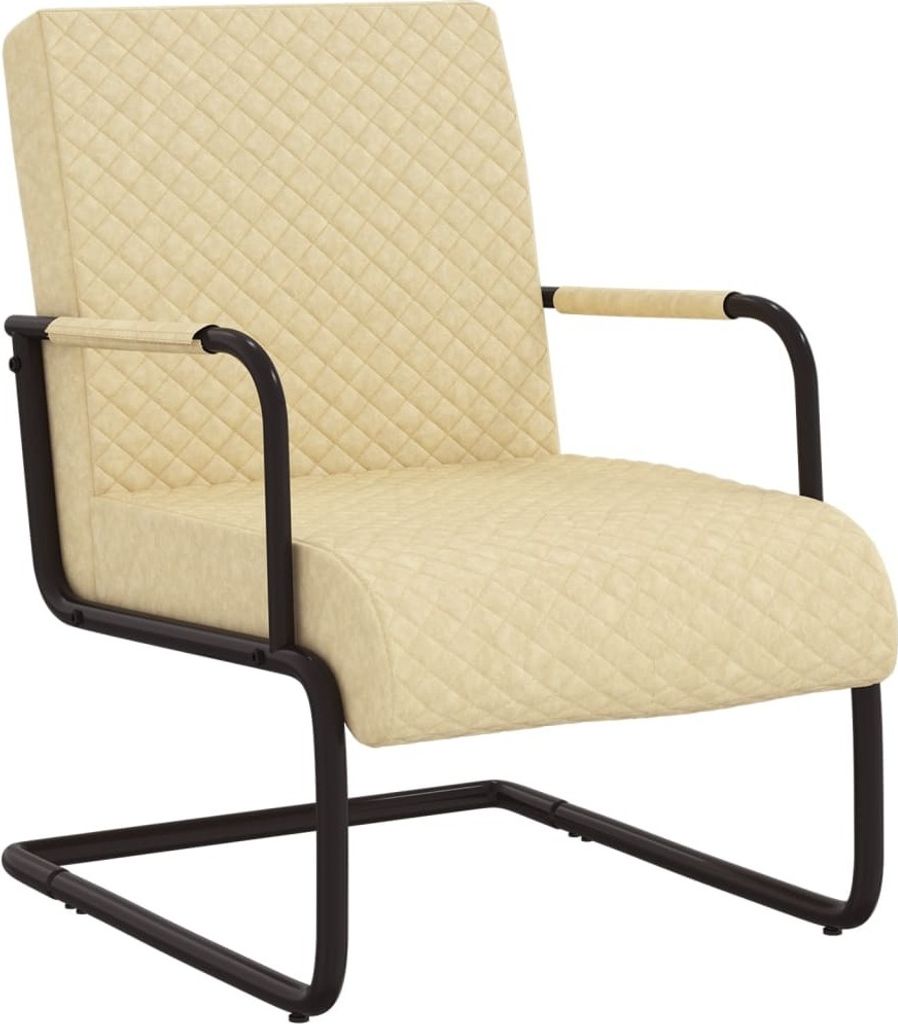Freischwinger Creme Kunstleder