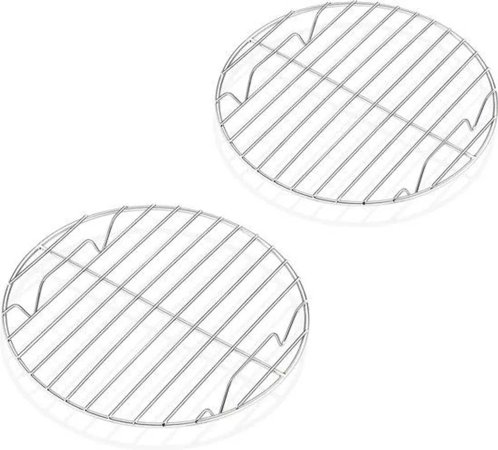 Grille de cuisson ronde 19 cm en inox - Lot de 2 supports pâtisserie