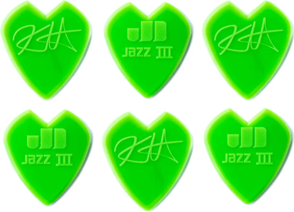 Médiator Dunlop Kirk Hammett 0.88mm vert : stop aux glissements de jeu