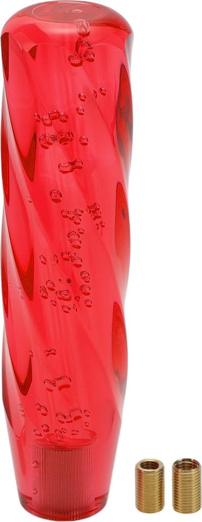 Auto Schaltknauf 20cm Langlebig | Vorderer Schalthebelknauf Universal fš¹r Automatik- und Schaltfahrzeuge Acryl Rot mit 2 Adaptern 1 Set