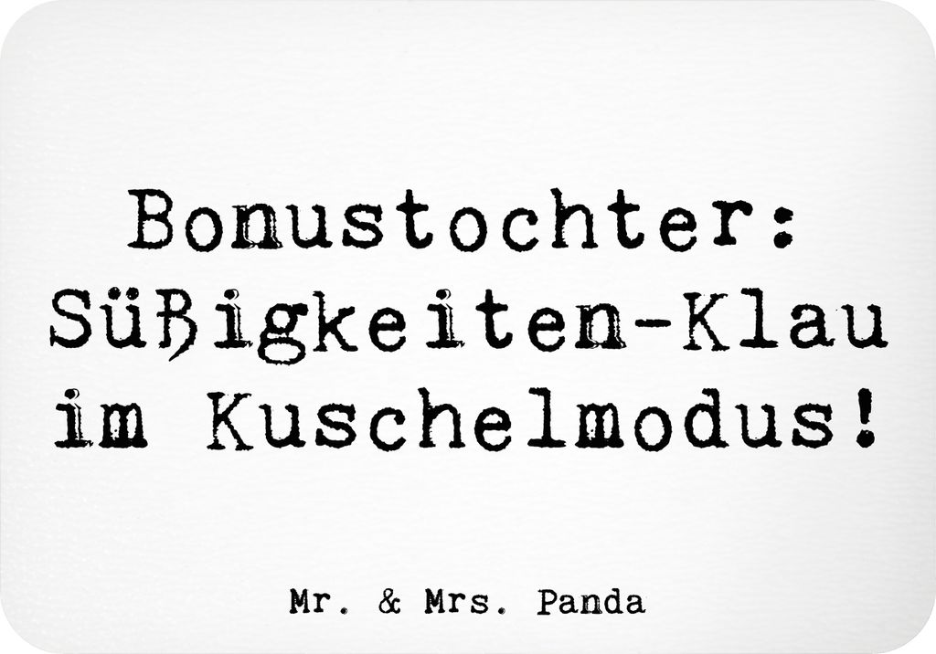 Mr. & Mrs. Panda Kühlschrankmagnet Spruch Bonustochter Überraschungen - Weiß - Geschenk, Familienmitglieder, holzmagnet, Stieftochter, humor, wh...