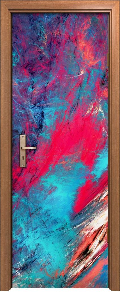 Türposter 70x200 cm Türaufkleber Türtapete Türfolie Klebefolie abstrakte bunte Moderne futuristisches