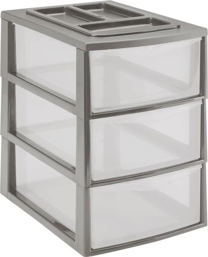 Classeur HEIDRUN A4 avec 3 tiroirs marron pour rangement de bureau efficace
