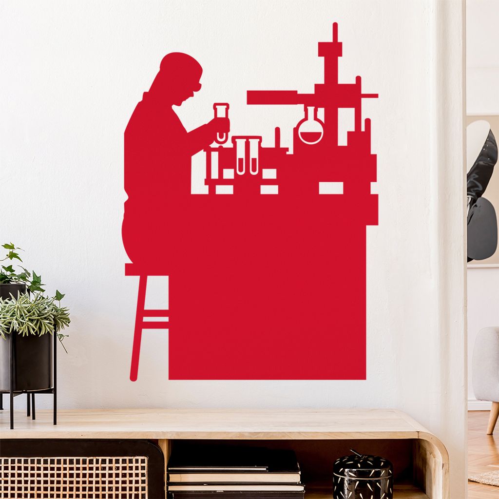 Laborant Labor Figur Wandtattoo Wandaufkleber Wall Sticker - Dekoration, Küche, Wohnzimmer, Schlafzimmer, Badezimmer