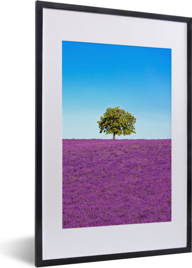 MuchoWow Gerahmtes Poster Baum - Lila - Himmel - Lavendel 40x60 cm - Poster mit Schwarzem Bilderrahmen Wandposter Rahmen Foto Bilder - Poster in ...