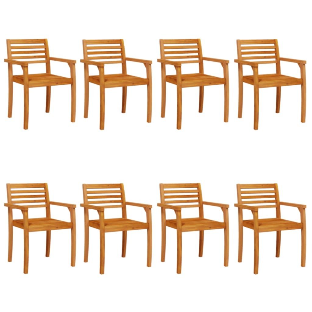 "WINTER SALE"Stuhl Terrasse - Gartenstühle 8er set - Balkonmöbel - Campingstuhl elegantes Design - 59x55x85cm Massivholz Akazie - 59x55x85cm - Ga...