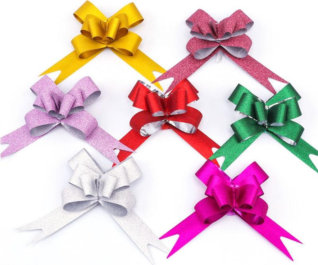 50PCS Pull Schleifen Bright Mixed Color Plated One Pull Molding Symmetrical Exquisite Handwerkskunst für Hochzeit Party