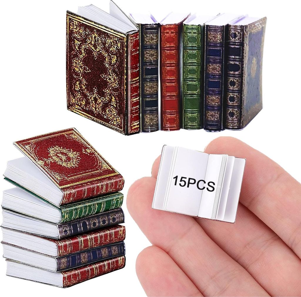 15 Stück Miniatur-Puppenhausbücher, Produktbild 