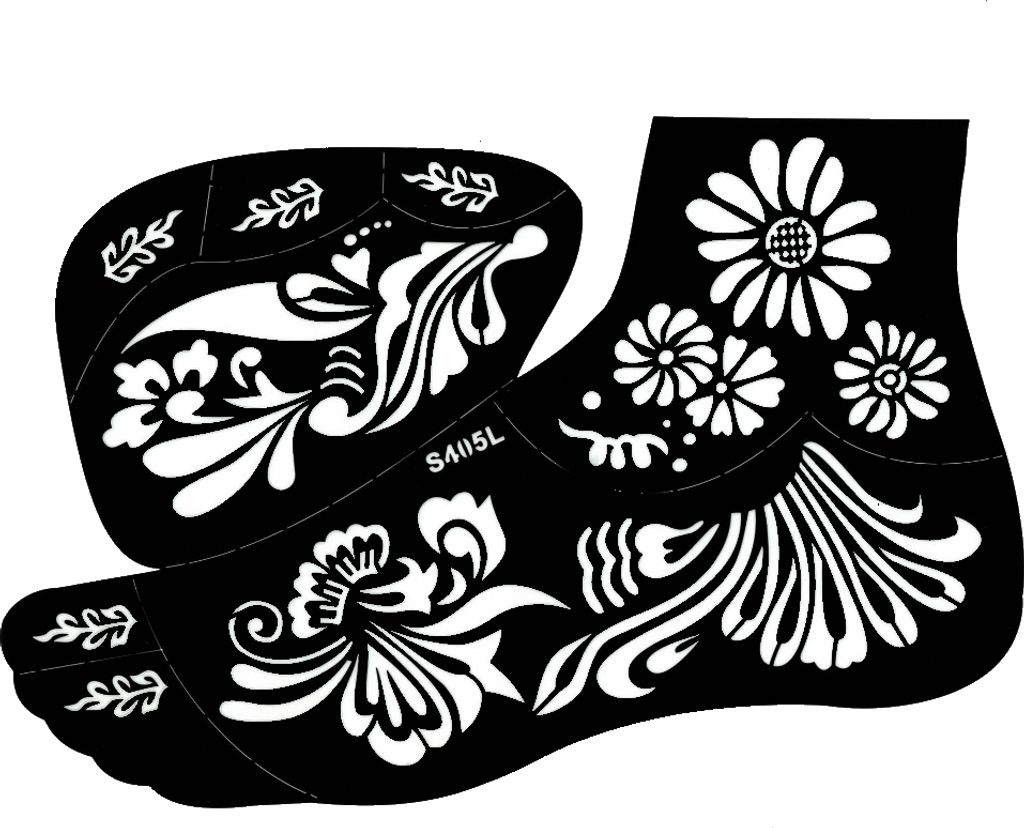 Henna Tattoo Schablone für den linken Fuß