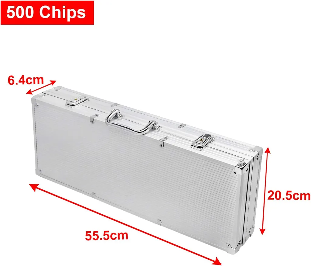 Set de Poker Complet 500 Jetons avec Mallette Aluminium Argent - 2