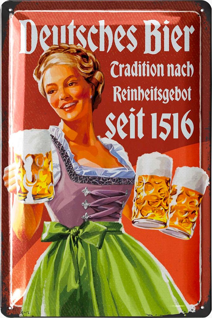LANOLU Blechschilder retro Bier Bar Deko, Metallschilder mit Spruch für Partyraum, Küche, Bardeko, Cocktail Schild als Geschenk 20x30cm