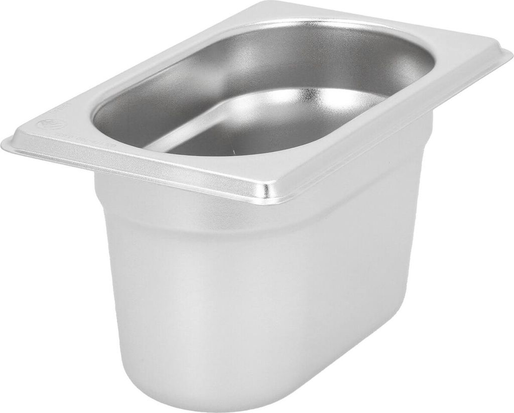 TECHNICA Behälter GN 1/9 100 mm aus Edelstahl | Gastro Container stapelbar | Edelstahlwanne Küche | Hitzebeständig -40 °C bis 300 °C | Gastronorm