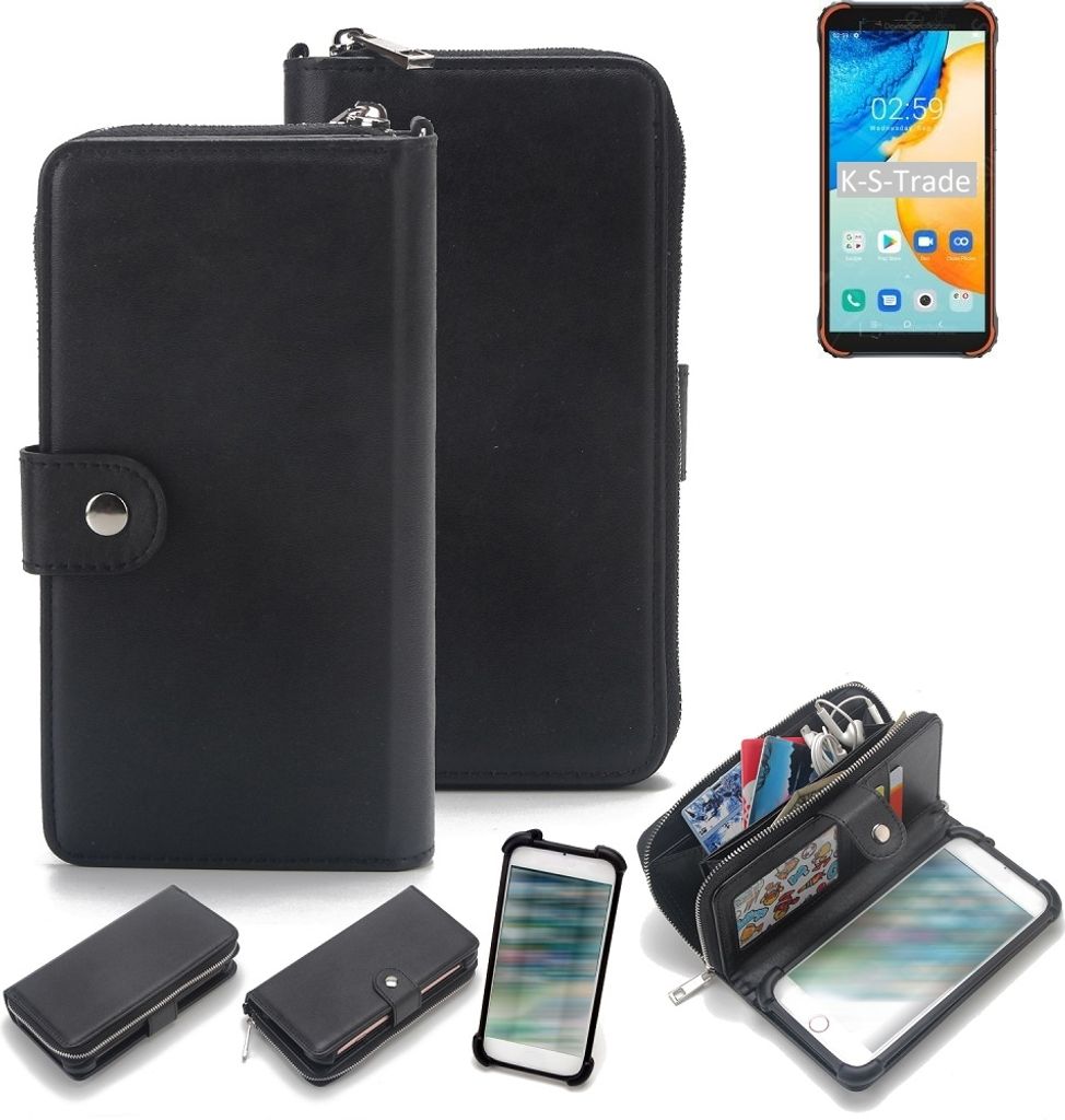 K-S-Trade 2in1 Handyhülle Schutzhülle kompatibel mit Blackview BV4900 Pro & Portemonnee Cover Handy Hülle Case Etui Geldbörse Wallet Bookstyle