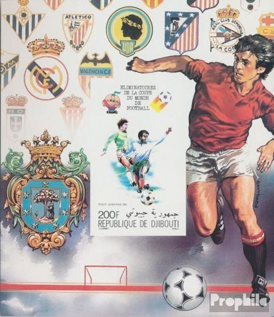 Briefmarken Dschibuti 1981 Mi Block31B (kompl.Ausg.) postfrisch Qualifikationsspiele Fußball-WM