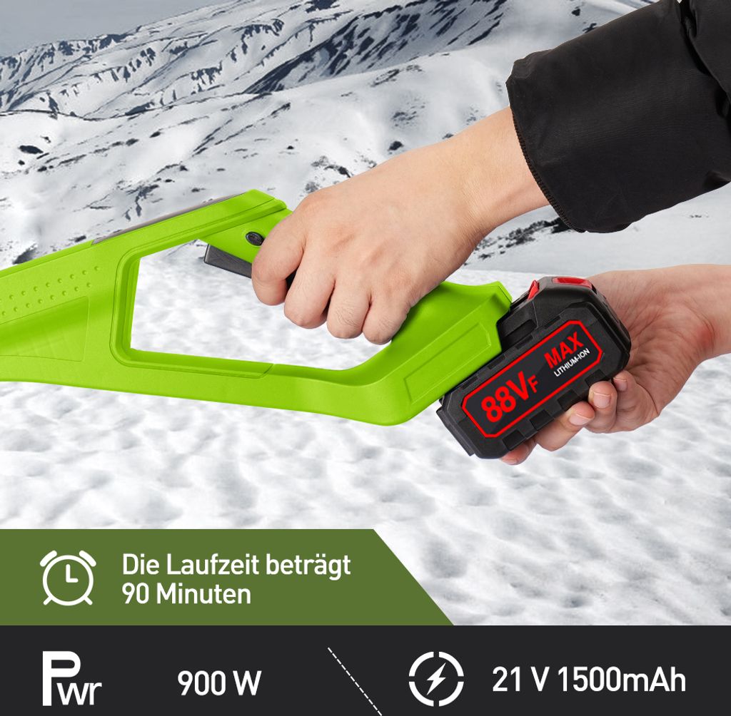 Akku-Schneefräse,Faltbar Schneebürste Ergonomisch,900 W Produktbild 2