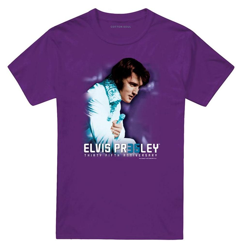 Elvis Presley - T-Shirt für Herren/Damen Uni TV33625 (M) (Violett)
