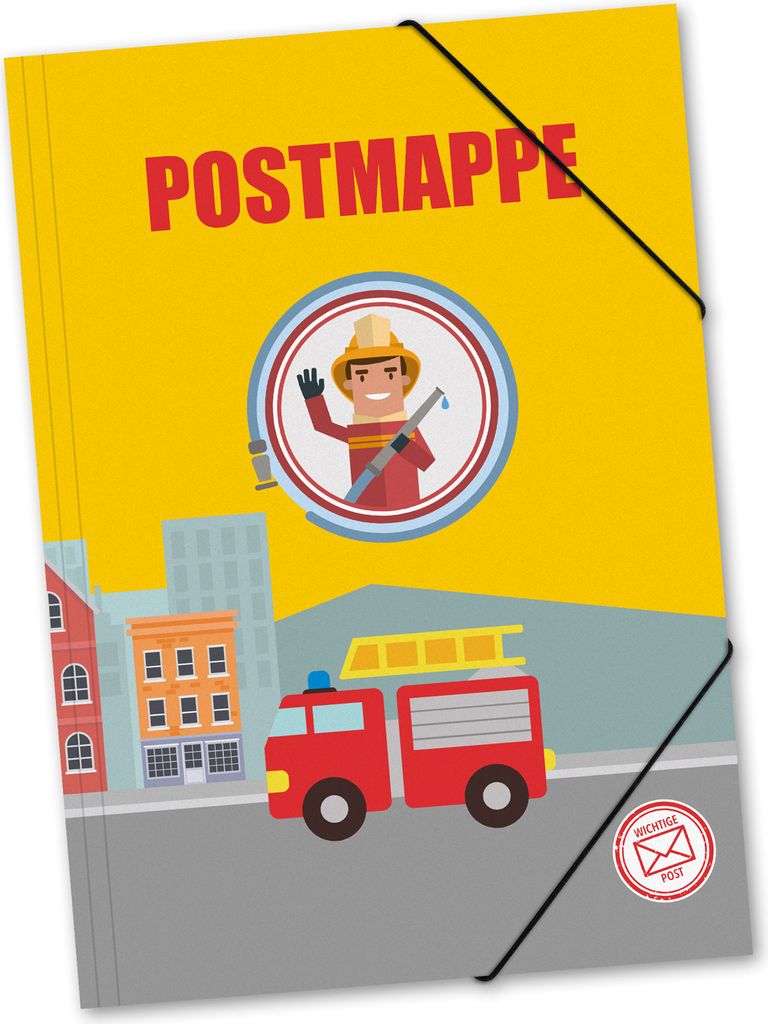 itenga Postmappe A4 PP Motiv FEUERWEHRMANN aus langlebigem Kunststoff
