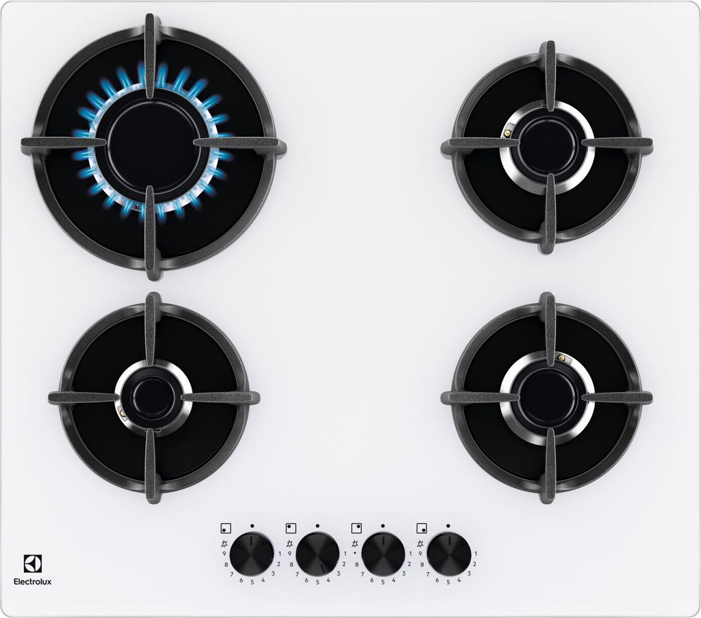 Electrolux EGG64272W Einbau-Gaskochfeld, 4 Brenner, weiß Produktbild 1