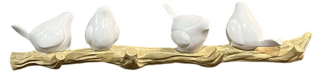 Dekorativer Wandhaken in Vogelform aus Kunstharz, Vögel auf einem Ast, Garderobenhaken im Landhausstil, Wandhaken für Eingangsbereich, Mäntel, H...