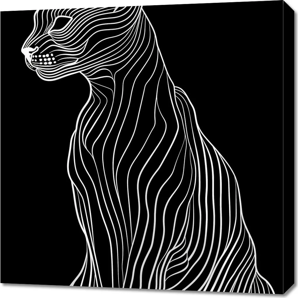 Quadro 70x70 cm Contorno Minimo - Tela Moderna per Arredo Minimalista