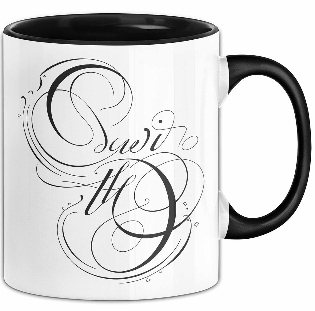 Kalligraf Tasse Geschenkidee für Handlettering Künstler (Schwarz)
