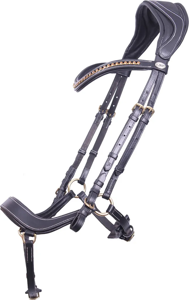 QHP Devi Snaffle Bridle | Testiera Anatomica Professionale in Cuoio