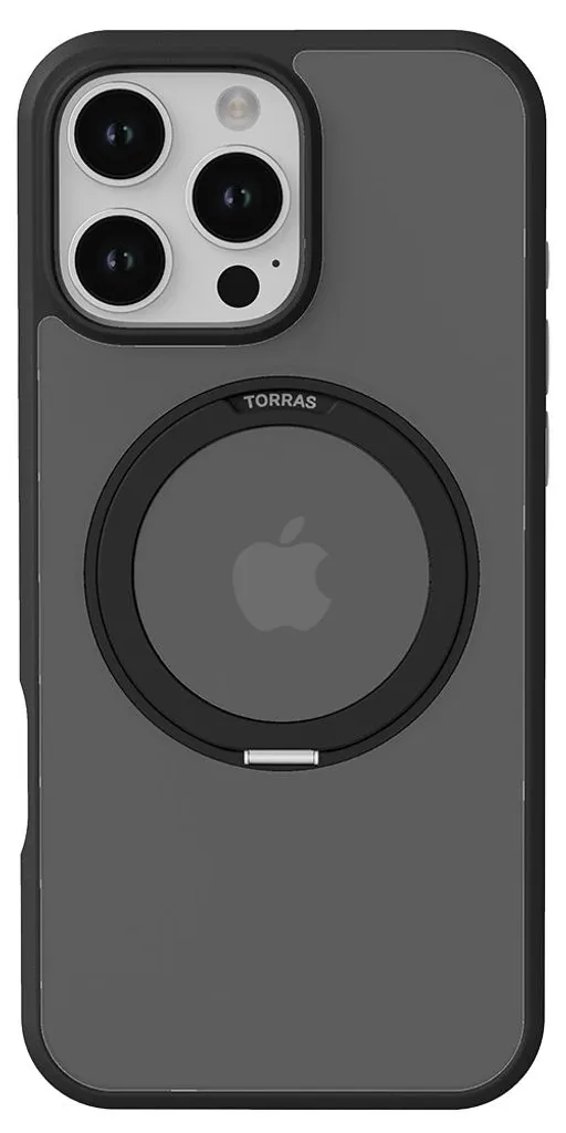 Coque iPhone 16 Pro Torras Ostand Noire Idéale pour Vidéos et Travail