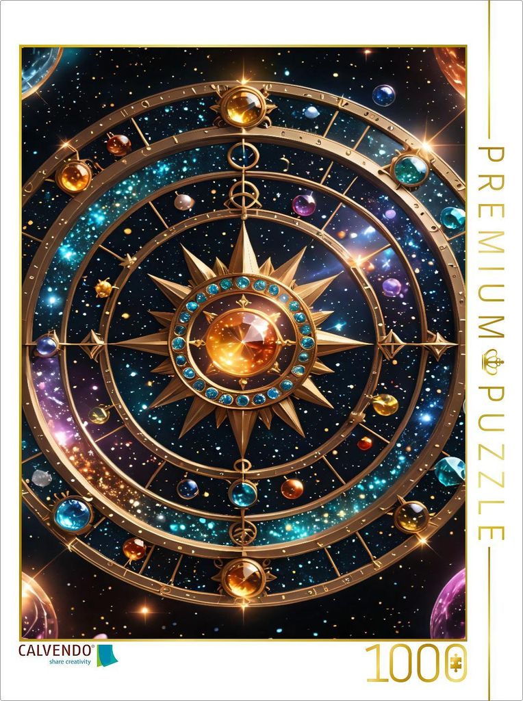 CALVENDO Puzzle Ein Motiv aus dem Kalender: Sternzeichen Statuen - ein farbenfroher AI Kalender | 1000 Teile Lege-Größe 64x48cm Foto-Puzzle für ...