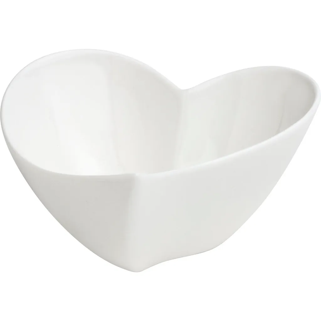 Sandra Rich Ciotola a Cuore in Porcellana Bianca 12cm - Arredo Casa
