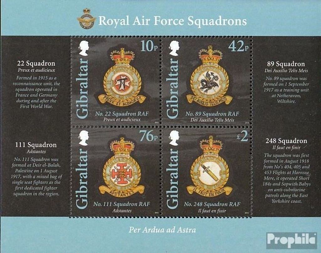 Briefmarken Gibraltar 2012 Mi Block105 (kompl.Ausg.) postfrisch Royal Air Force