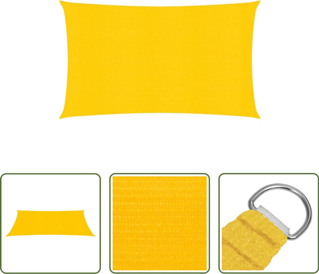 The Living Store Sonnensegel 160 g/m² Gelb 3x6 m HDPE