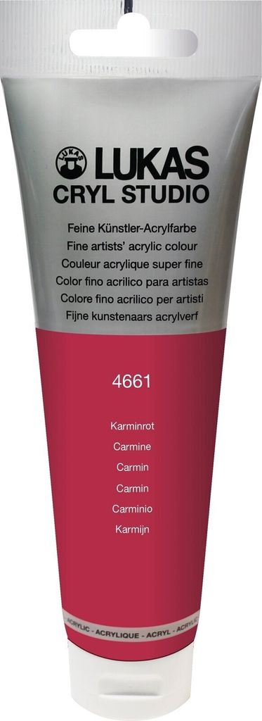 Lukas Cryl Studio Plastic Tube Acrylfarbe Carmine 125 ml 1 stk