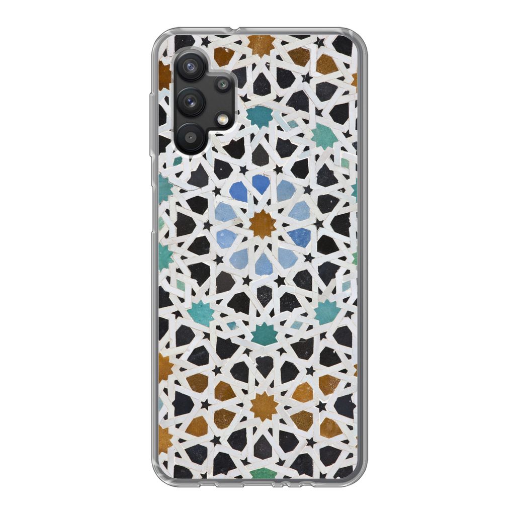 MuchoWow Handyhülle Schutzhülle Hülle für Samsung Galaxy A32 5G Ein marokkanisches Mosaikdetail Silikon Softcase Handy Hülle - Softcase