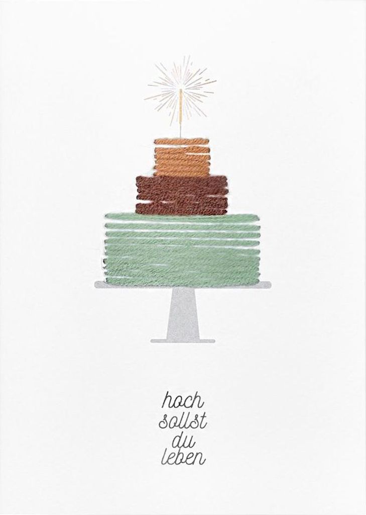 Tortenkarte "Hoch sollst du leben"