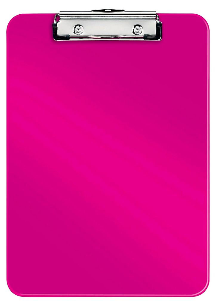 Klemmbrett A4, hochwertiges Hartplastik, 80 Blatt Kapazität, Pink