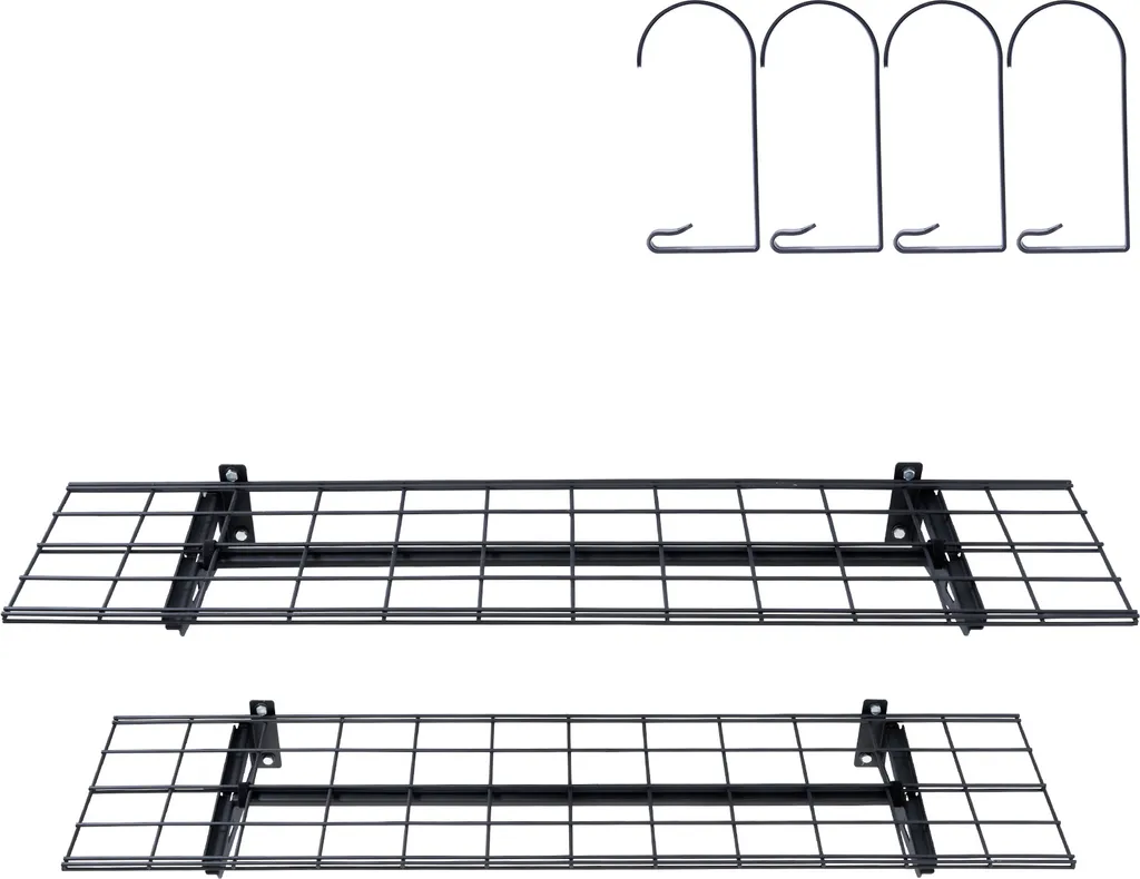 Solution anti-encombrement garage Étagères murales 180kg Pack de 2