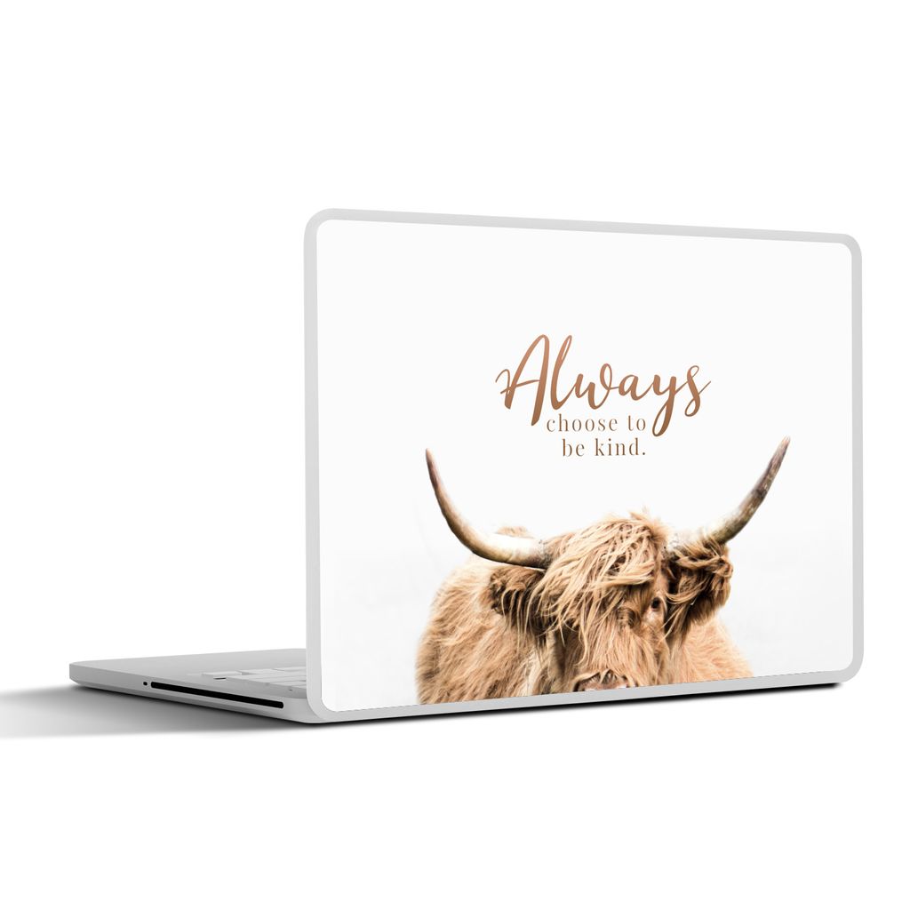 MuchoWow Laptop Aufkleber Sticker Cover Schottischer Highlander - Zitate - Tier 31x22.5 cm - Laptop-Deko