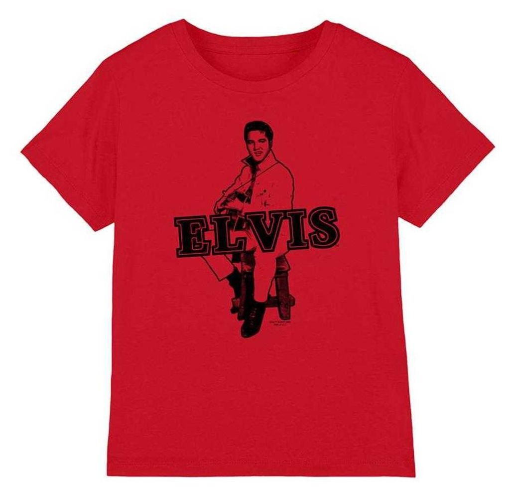 Elvis Presley - "Jamming" T-Shirt für Kinder TV33361 (128) (Rot)