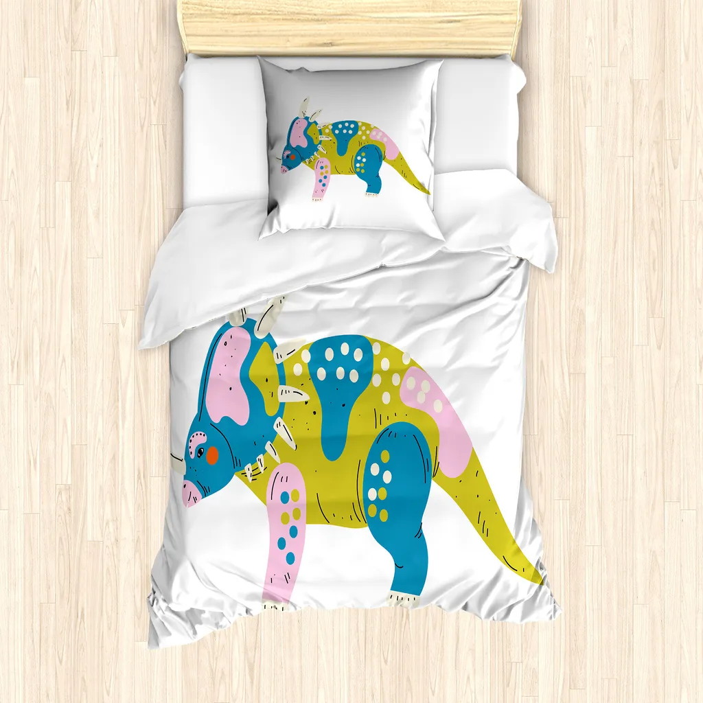 Copripiumino Design Dino ABAKUHAUS Singolo 135x200 Colori Pastello