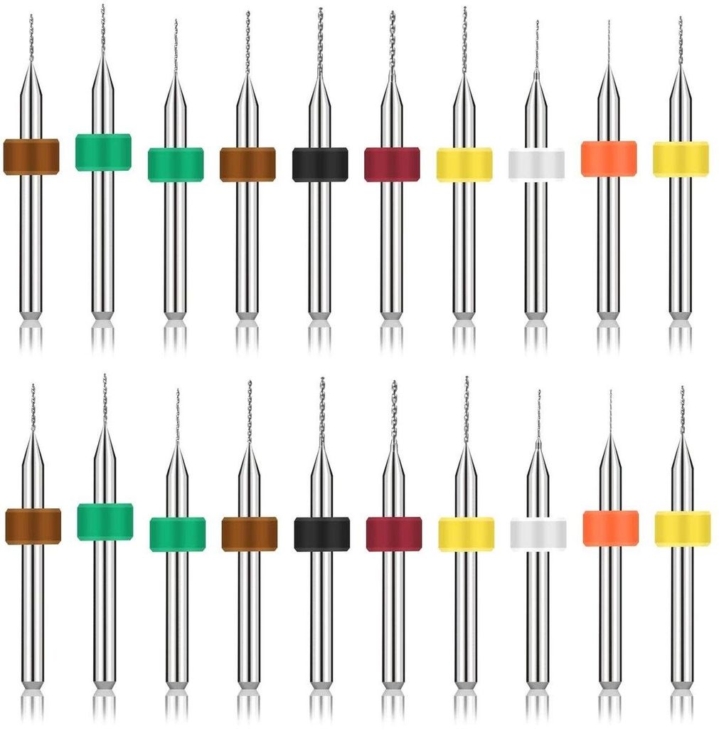 20-teiliges Mikrobohrerset 03 mm - 12 mm PCB Spiralbohrer Wolframstahl Mini-Bohrer Gravierbohrer für Leiterplatten