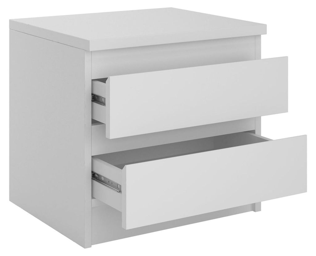 Nachttisch ASTER Nachtschrank Nachtkommode mit 2 grifflosen Produktbild 