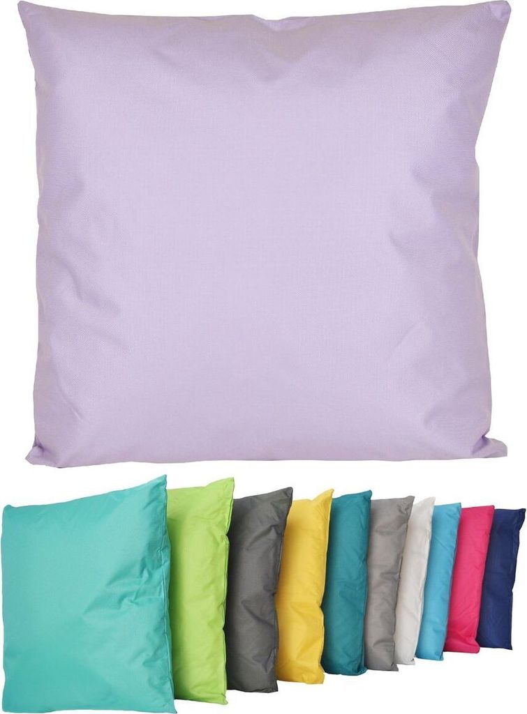 Outdoor Lounge Kissen 45x45cm Dekokissen Inkl. Füllung Wasserfest Sitzkissen Garten Stuhl Lotus Effekt , Farbe:Flieder