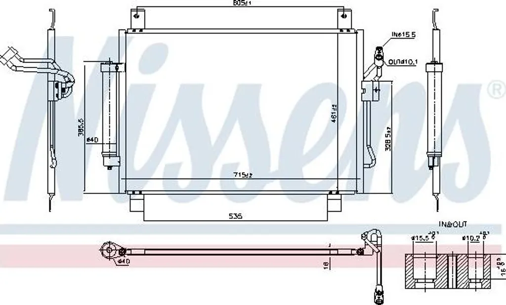 Condenseur NISSENS 940836 Haute Efficacité pour Nissan Pathfinder