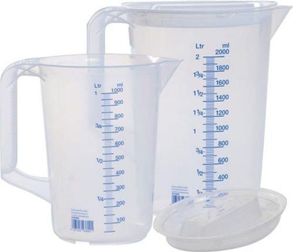 Set di caraffe dosatrici 1x 1000,1x 2000ml PP trasparente Immagine del prodotto 
