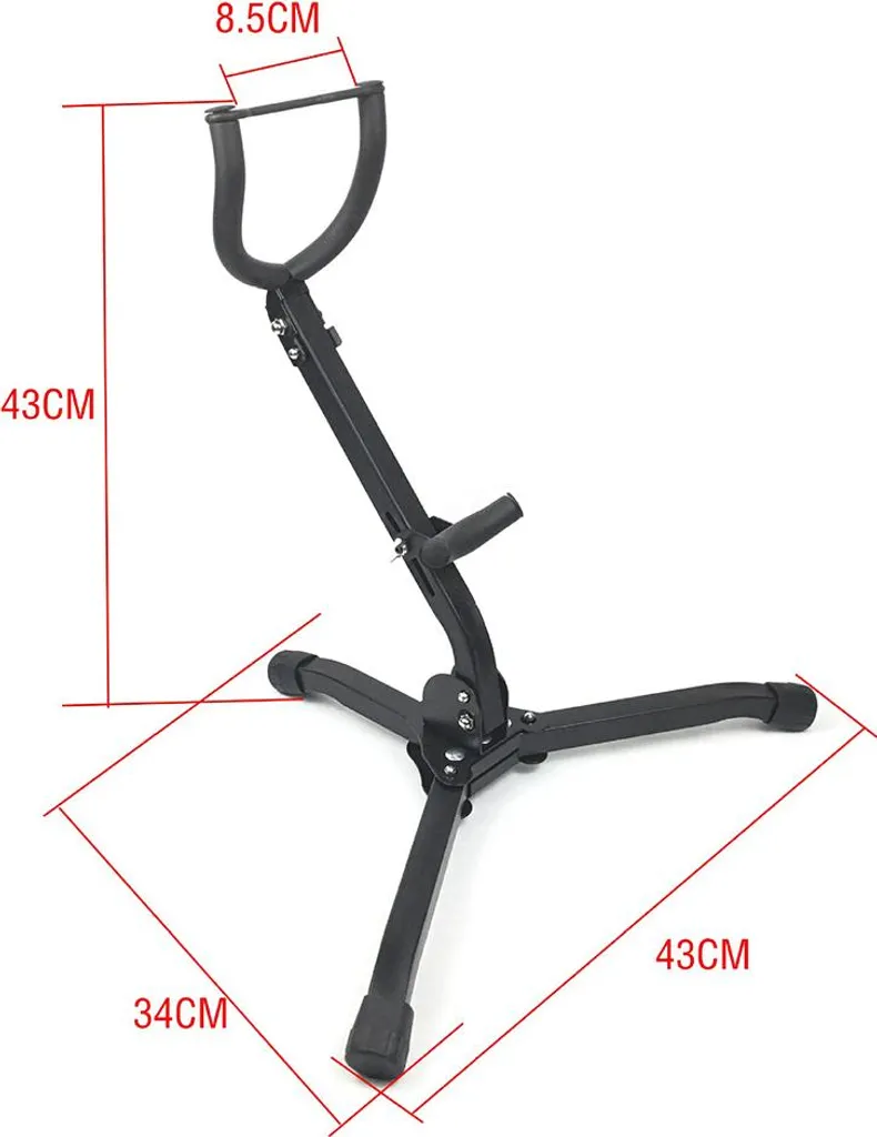 Stand pour saxophone alto en acier noir pliable et ultra portable