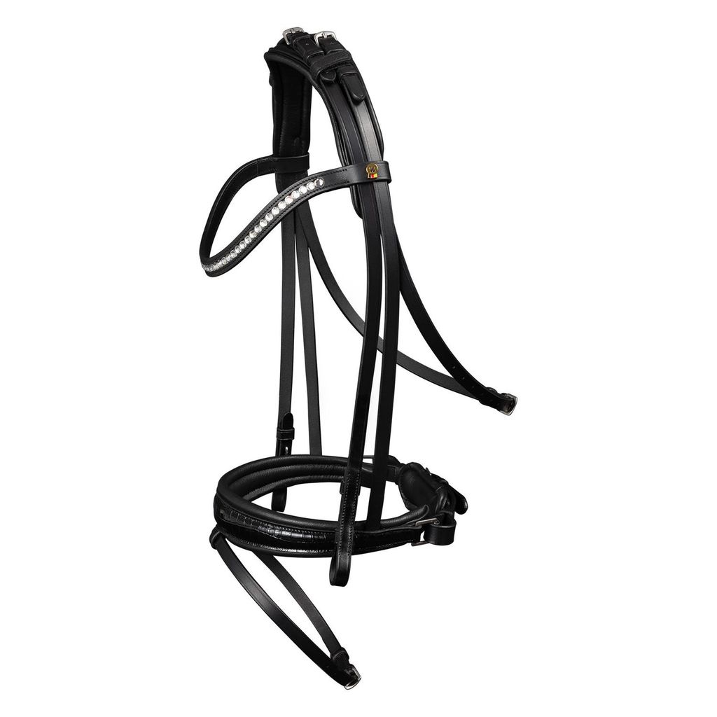 Waldhausen S-Line Trensenzaum Magic, Schwedisch kombiniertes Reithalfter, Farbe:schwarz, Größe:VB