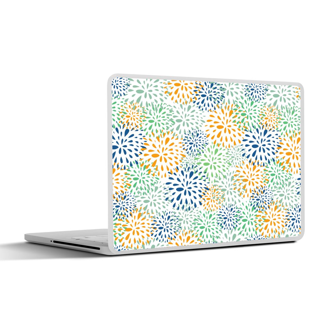 MuchoWow Laptop Aufkleber Sticker Cover Feuerwerk - Blumen - Regenbogen - Muster 40x30 cm - Laptop Dekoration - Selbstklebend