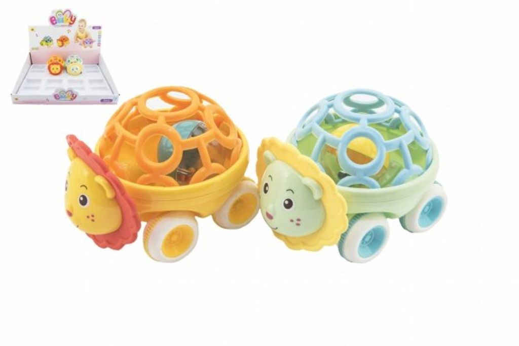 Rassel Auto Tier Kunststoff 14cm 2 Farben für Freilauf