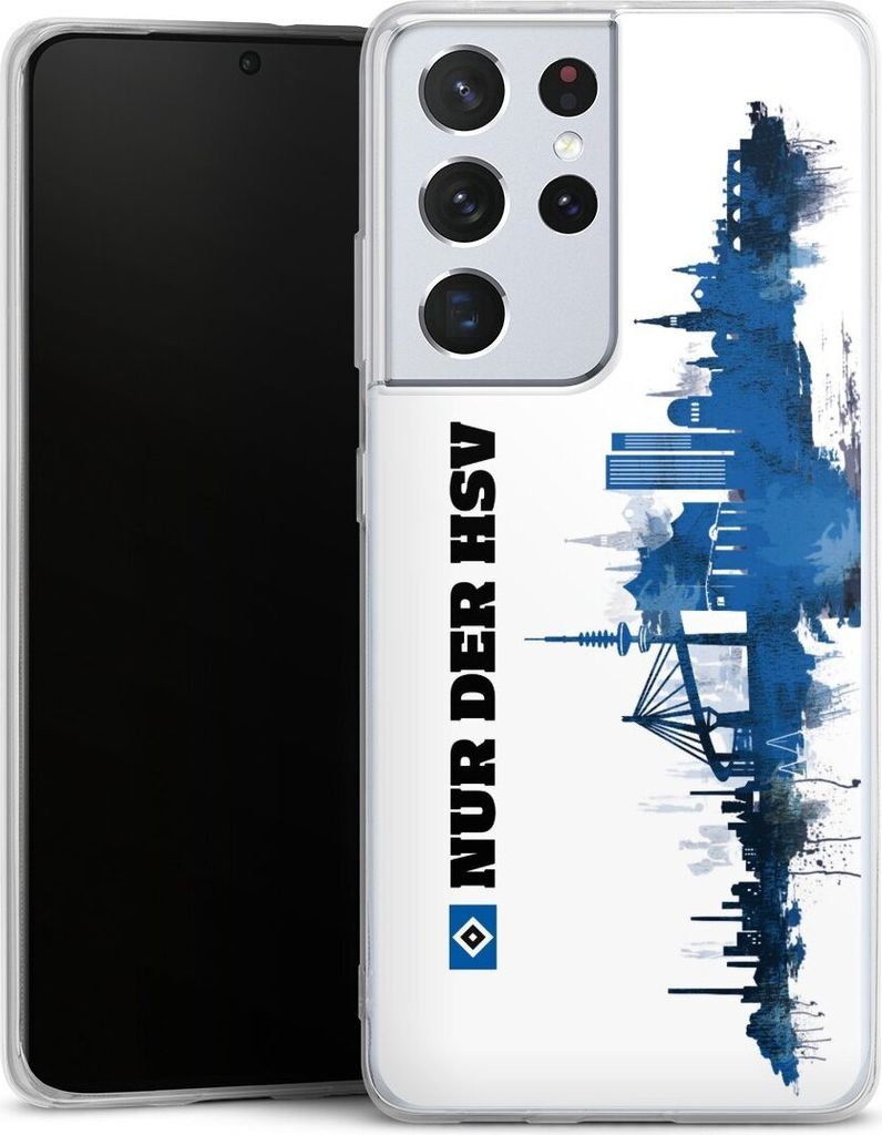 DeinDesign Handyhülle für Samsung Galaxy S21 Ultra 5G Silikon Hülle Case Smartphone Schutzhülle Bundesliga HSV Offizielles Lizenzprodukt