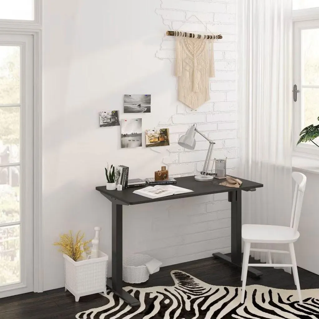 Piétement de bureau électrique noir ET1-BK robuste et stable